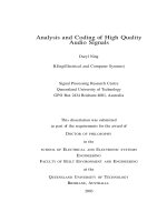Analysis and coding of high quality audio signals 