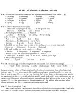 Đề thi thử vào lớp 10 môn Tiếng Anh