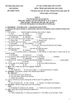 Đề Tiếng Anh thi Tiếng Anh  vào lớp 10 THPT tỉnh Hải Dương