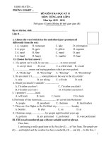 Đề học kỳ II Tiếng Anh lớp 8 có đáp án