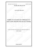 Nghiên cứu xây dựng quy trình quản lý chất lượng thi công nhà máy sữa TH milk (tt)