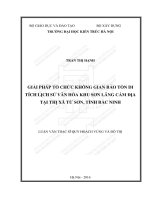 Giải pháp tổ chức không gian bảo tồn di tích lịch sử văn hóa khu sơn lăng cấm địa tại thj xã từ sơn, tỉnh bắc ninh (tt)