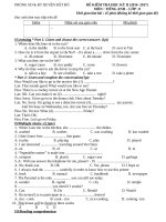 Đề thi học kỳ 2 Tiếng Anh lớp 8 có đáp án