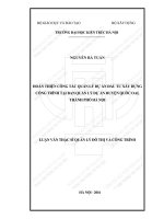 Hoàn thiện công tác quản lý dự án đầu tư xây dựng công trình tại ban quản lý dự án huyện quốc oai thành phố hà nội (tt)