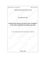 Đánh giá quy hoạch xây dựng khu tái định cư làng chài tại phường hà phong, hạ long (tt)