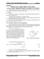 Chương 2: ĐỊNH LUẬT NHIỆT ĐỘNG THỨ NHẤT VÀ CÁC QUÁ TRÌNH CƠ BẢN CỦA KHÍ  LÝ TƯỞNG