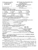 Ba đề thi tuyển sinh vào lớp 10 môn Tiếng Anh rất hay