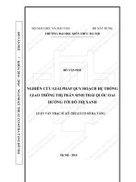 Nghiên cứu giải pháp quy hoạch hệ thống giao thông thị trấn sinh thái quốc oai hướng tới đô thị xanh (tt)