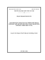 Giải pháp quy hoạch giao thông đô thị vệ tinh sóc sơn, huyện sóc sơn, thành phố hà nội hướng tới phát triển bền vững (tt)