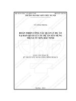 Hoàn thiện công tác quản lý dự án tại ban quản lý các dự án xây dựng thị xã từ sơn, bắc ninh (tt)