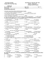 Ôn tập Tiếng Anh lớp 11 kỳ I