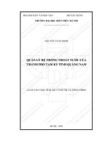 Quản lý hệ thống thoát nước của thành phố tam kỳ tỉnh quảng nam (tt)