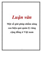 Một số giải pháp nhằm nâng cao hiệu quả quản lý rừng cộng đồng ở việt nam