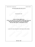Tăng cường hiệu quả công tác quản lý xây dựng theo quy hoạch tại khu du lịch sonasea villas  resort, huyện phú quốc, tỉnh kiên giang (tt)
