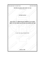 Bảo tồn và chỉnh trang không gian kiến trúc tuyến phố nguyễn quang bích, hà nội (tt)