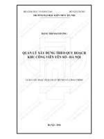 Quản lý xây dựng theo quy hoạch khu công viên yên sở hà nội (tt)