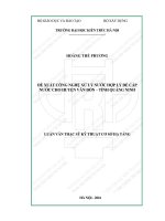 Đề xuất công nghệ xử lý nước hợp lý để cấp nước cho huyện vân đồn tỉnh quảng ninh (tt)