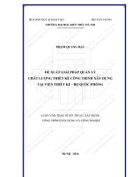 Đề xuất giải pháp quản lý chất lượng thiết kế công trình xây dựng tại viện thiết kế   bộ quốc phòng (tt)