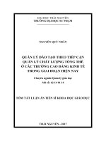 Quản lý đào tạo theo tiếp cận quản lý chất lượng tổng thể ở các Trường cao đẳng Kinh tế khu vực Duyên hải  Nam trung bộ trong giai đoạn hiện nay (tt)
