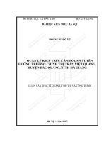 Quản lý kiến trúc cảnh quan tuyến đường trường chinh thị trấn việt quang, huyện bắc quang, tỉnh hà giang (tt)