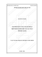 Giải pháp quản lý hạ tầng kỹ thuật bệnh viện đa khoa khu vực lục ngạn tỉnh bắc giang (tt)