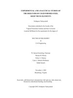 Experimental and analytical studies of the behavior of cold formed steel roof truss elements (tt)