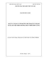 Quản lý mạng lưới đường đô thị quận thanh xuân, hà nội theo hướng phát triển bền vững (tt)
