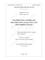 Giải pháp nâng cao hiệu quả khai thác kết cấu hạ tầng cảng hàng không sân bay (tt)