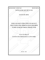Nâng cao chất lượng công tác quản lý chất lượng công trình xây dựng bảo hiểm xã hội cấp huyện thuộc tỉnh bắc ninh (tt)