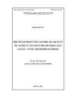 Một số giải pháp nâng cao hiệu quả quản lý dự án đầu tư xây dựng khu đô thị du lịch cái giá   cát bà, thành phố hải phòng (tt)