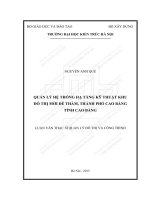 Quản lý hệ thống hạ tầng kỹ thuật khu đô thị mới đề thám, thành phố cao bằng, tỉnh cao bằng (tt)