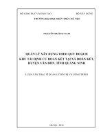 Quản lý xây dựng theo quy hoạch khu tái định cư đoàn kết tại xã đoàn kết, huyện vân đồn, tỉnh quảng ninh (tt)