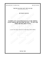 Nghiên cứu giải pháp quản lý hệ thống giao thông huyện phú xuyên   thành phố hà nội theo hướng bền vững (tt)