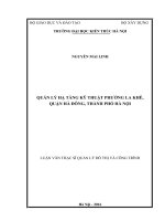 Quản lý hạ tầng kỹ thuật phường la khê, quận hà đông, thành phố hà nội (tt)