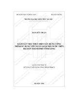 Giám sát việc thực hiện xây dựng công trình sử dụng vốn ngân sách nhà nước trên địa bàn thành phố vĩnh long (tt)