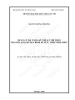 Quản lý hạ tầng kỹ thuật thị trấn thanh lãng, huyện bình xuyên, tỉnh vĩnh phúc (tt)