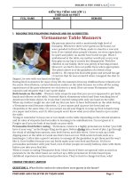 KIỂM TRA TIẾNG ANH 11 BÀI 1,2,3