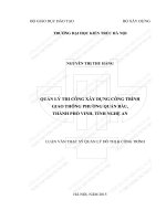Quản lý thi công xây dựng công trình giao thông phường quán bàu, thành phố vinh, tỉnh nghệ an (tt)