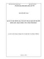 Quản lý hệ thống hạ tầng kỹ thuật khu đô thị mới xã đôn sơn, thị xã phúc yên tỉnh vĩnh phúc (tt)