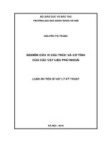 Nghiên cứu vi cấu trúc và cơ tính của các vật liệu phủ ngoài (LA tiến sĩ)
