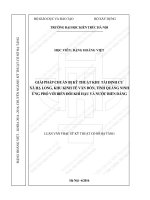 Giải pháp chuẩn bị kỹ thuật khu tái định cư xã hạ long, khu kinh tế vân đồn, tỉnh quảng ninh ứng phó với biến đổi khí hậu và nước biển dâng (tt)