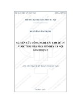 Nghiên cứu công nghệ cải tạo xử lý nước thải nhà máy spindex hà nội giai đoạn 2 (tt)