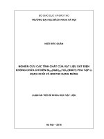Nghiên cứu các tính chất của vật liệu sắt điện không chứa chì nền Bi0,5(NaK)0,5TiO3 (BNKT) pha tạp Li dạng khối và BNKT20 dạng màng. (LA tiến sĩ)