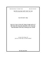 Quản lý hạ tầng kỹ thuật khu đô thị công thành, phường yên thanh, thành phố uông bí, tỉnh quảng ninh (tt)