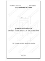 Quản lý hệ thống cấp nước bên trong nhà CT1   hoàng cầu   thành phố hà nội (tt)