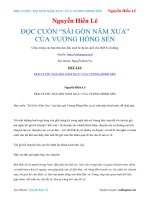 Đọc cuốn sài gòn năm xưa của vương hồng sển   nguyễn hiến lê 