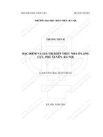 Đặc điểm và giá trị kiến trúc nhà ở làng cựu, phú xuyên, hà nội (tt)