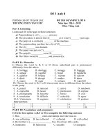 Đề ôn thi HSG số 3 môn Tiếng Anh lớp 8