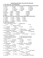 Bài tập ôn tập học kì 2 Tiếng Anh 8