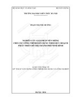 Nghiên cứu giải pháp nền móng cho các công trình dân dụng theo quy hoạch phát triển đô thị thành phố ninh bình 